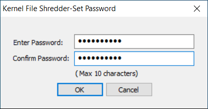 Add the password and confirm it