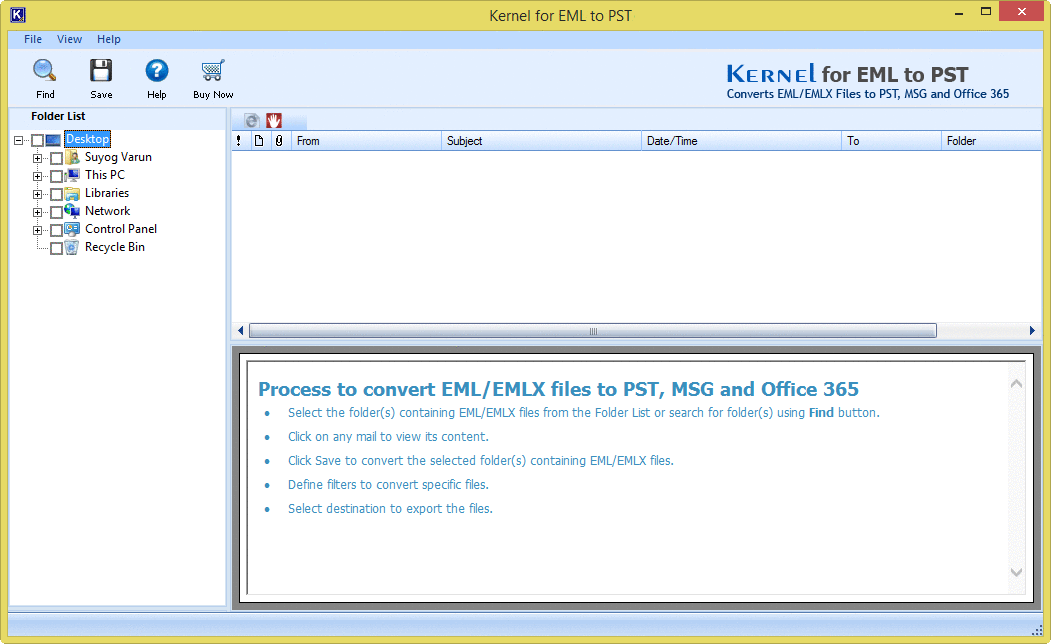 Windows Live mail to Outlook converter tool home interface