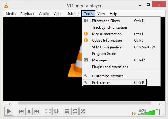 click on the Tools option, then select Preferences.