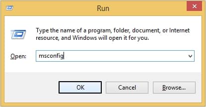 Press Windows + R keys and type msconfig and press Enter key