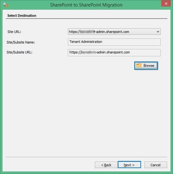 use the Site URL to choose the destination site