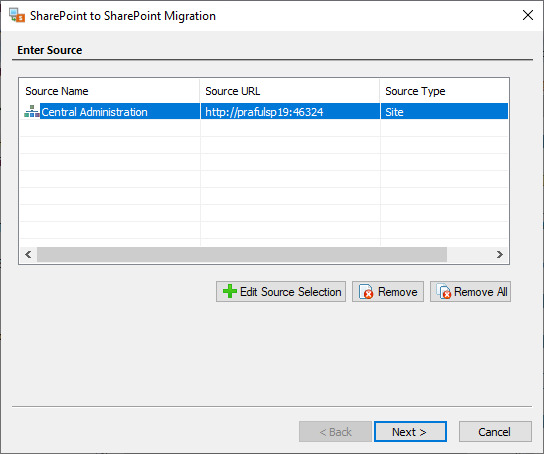 SharePoint-to-SharePoint Migration wizard