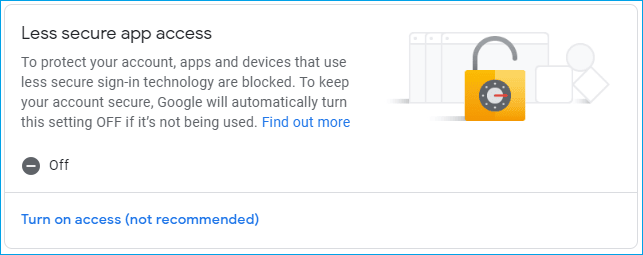 Look for the Less secure app access option