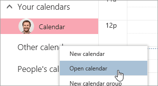 Open Calendar