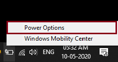 Select Power option