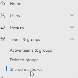 Sign into Exchange Admin Center and go to Teams and Groups and select Shared Mailboxes 