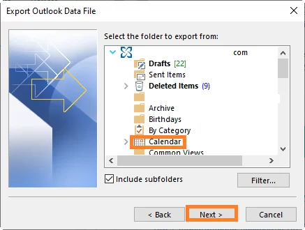 Calendar to extract calendar
