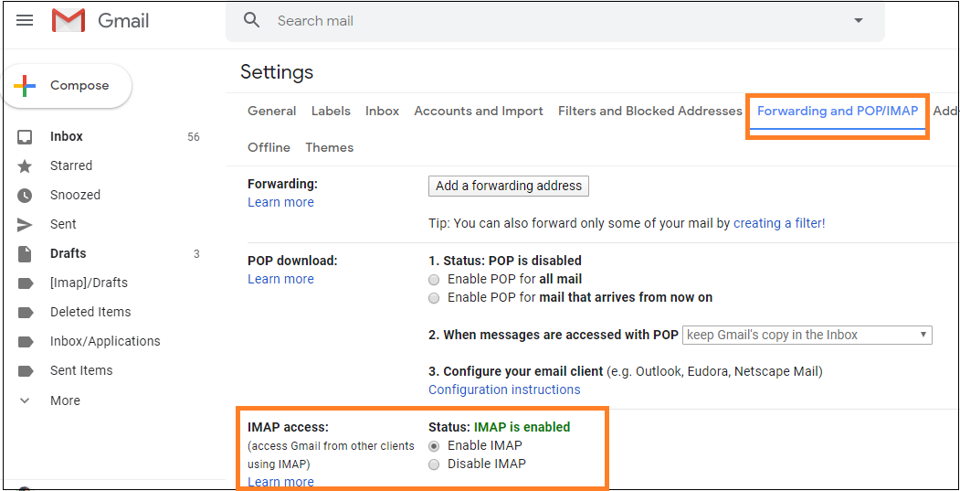 open outlook emails in Gmail