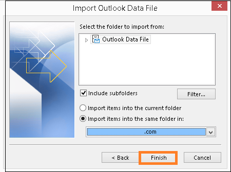 Add the PST file to the Outlook application