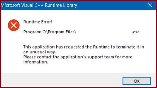 This application runtime to terminate. The app has encountered an Internal Error and will be terminated.