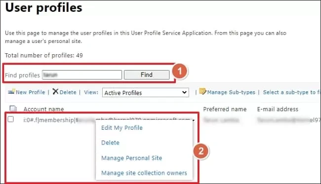 click the New Profile button right below then Find profiles field