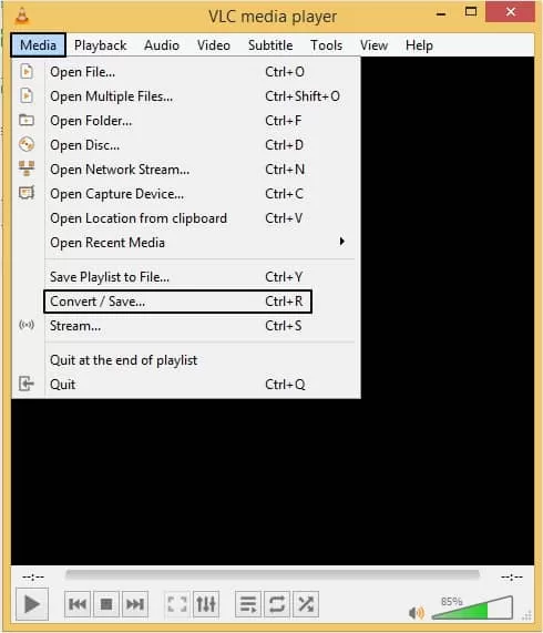 click media and convert save