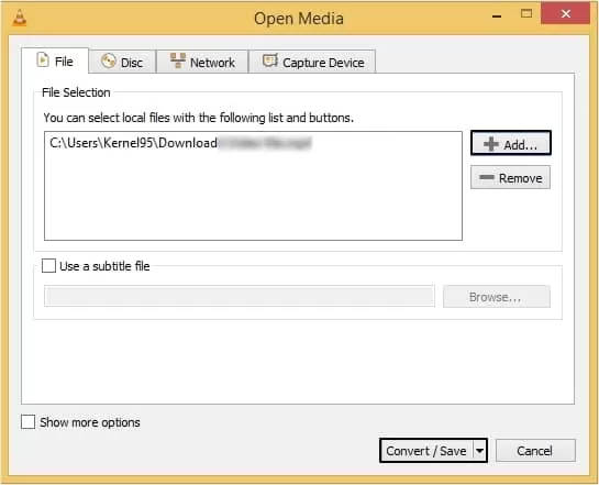 add file and click convert save