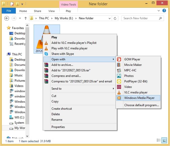 select the preferred media player