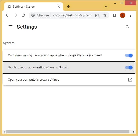 turn off the Use Hardware Acceleration when available 
