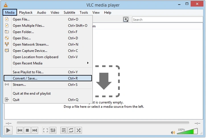 click media then convert save