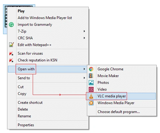 click on vlc media player