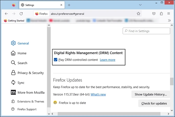drm checkbox