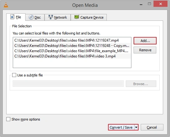 click convert save