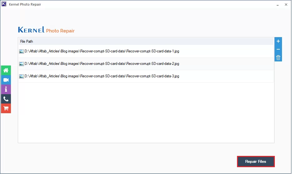 repair files option