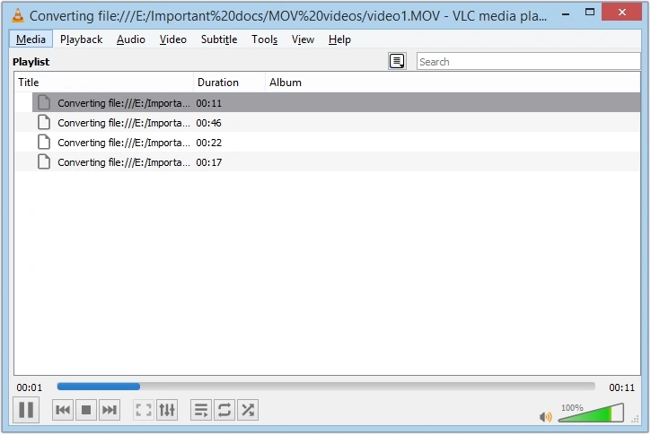 MOV to MP4 conversion