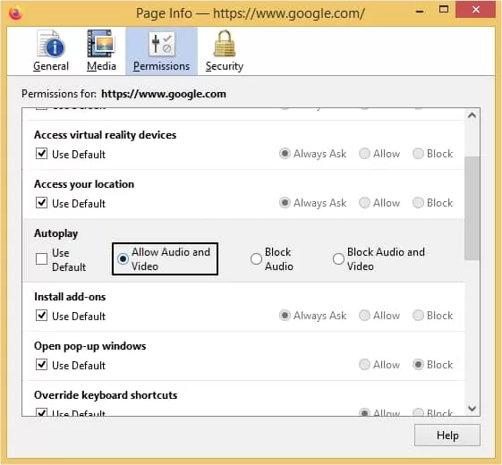 allow audio video