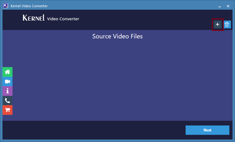 Launch Kernel Video file Converter tool