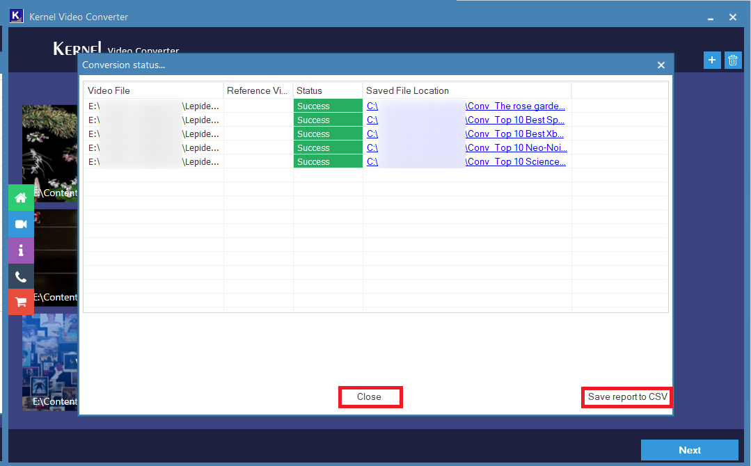 Save report to CSV