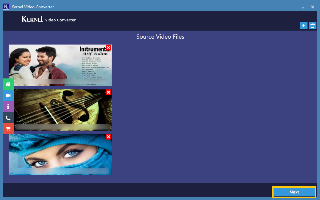 choose the desired AVI video files