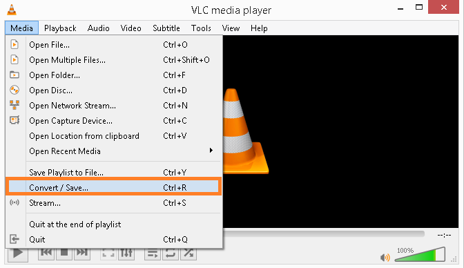 Start the VLC and select convert