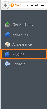 Select the Plugins option 