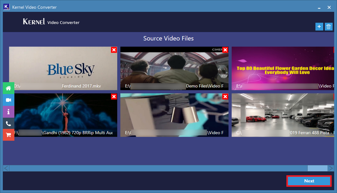 Upload the video file and click Next