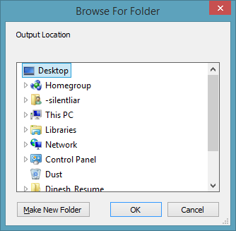 Select a location to save the file