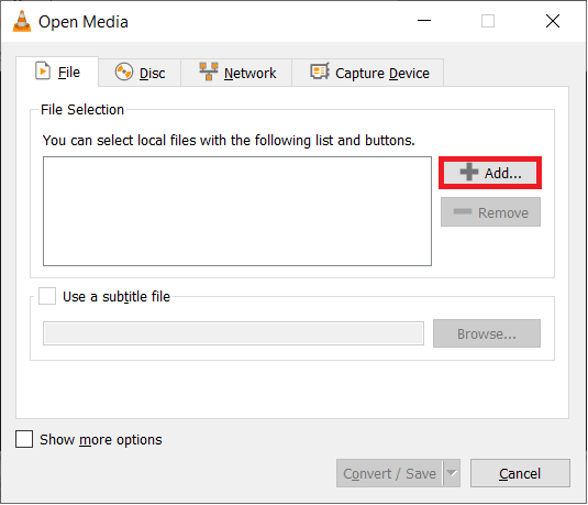 in the file tab Search the video file