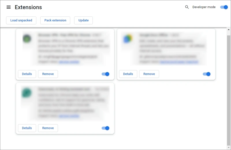 disable each and every extension