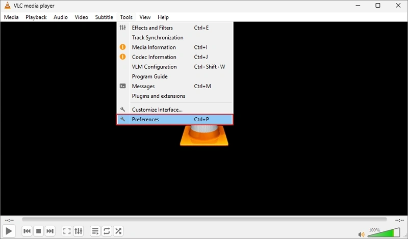 click on preferences