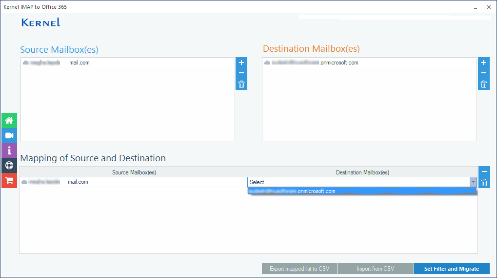 Set Filter and Migrate