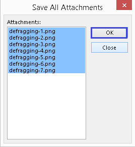List open of Save All Attachments
