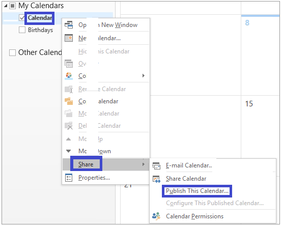 Publish This Calendar