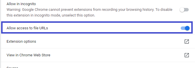 Allow access to file URLs