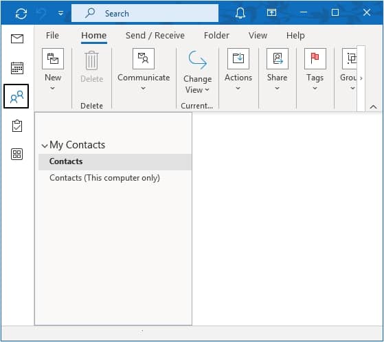 Click on the People icon of your Outlook