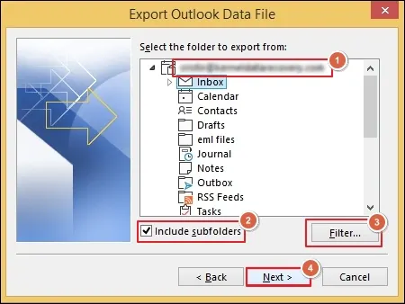 Select folder and click next