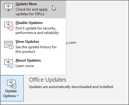 click on the Update Now