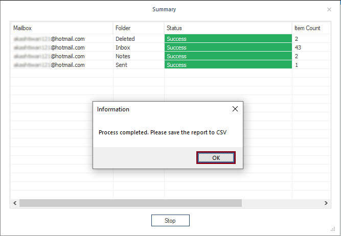 Save report in CSV format