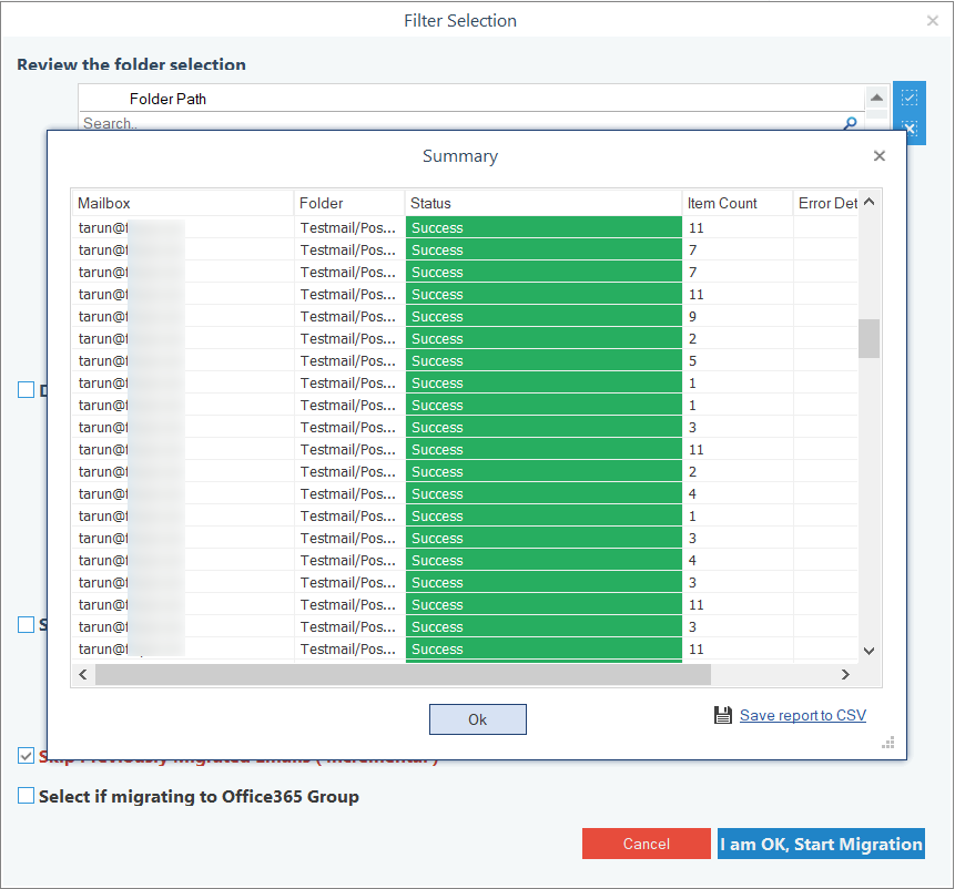 Save the report in the CSV format