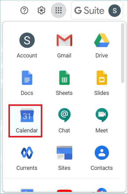 login and go to the Google Calendar app