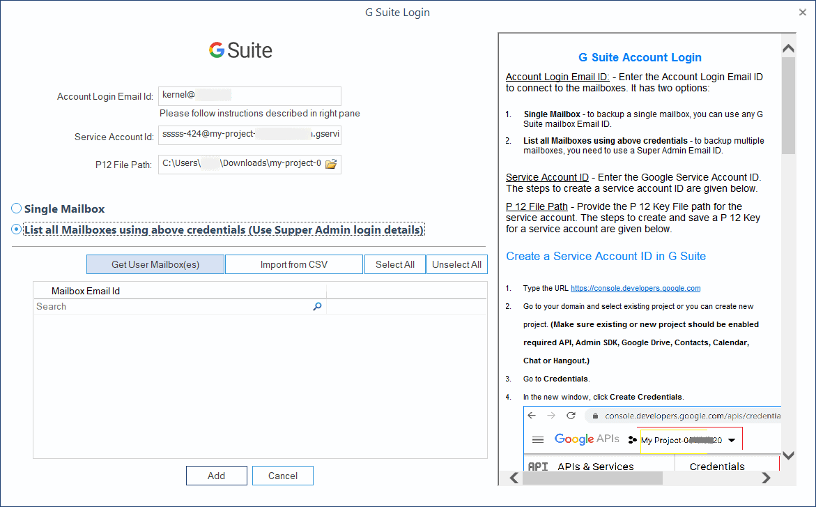 Click Get User Mailboxes