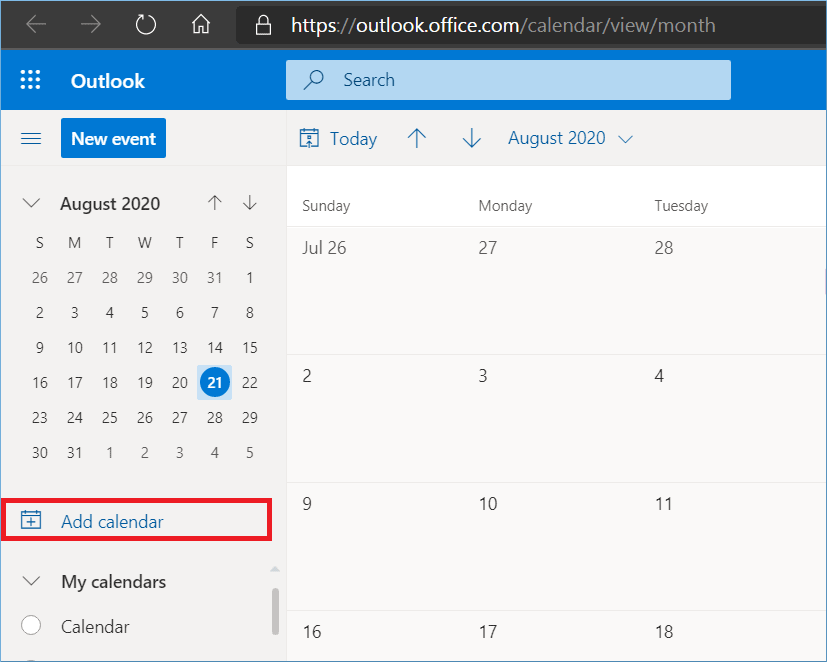 add the calendar