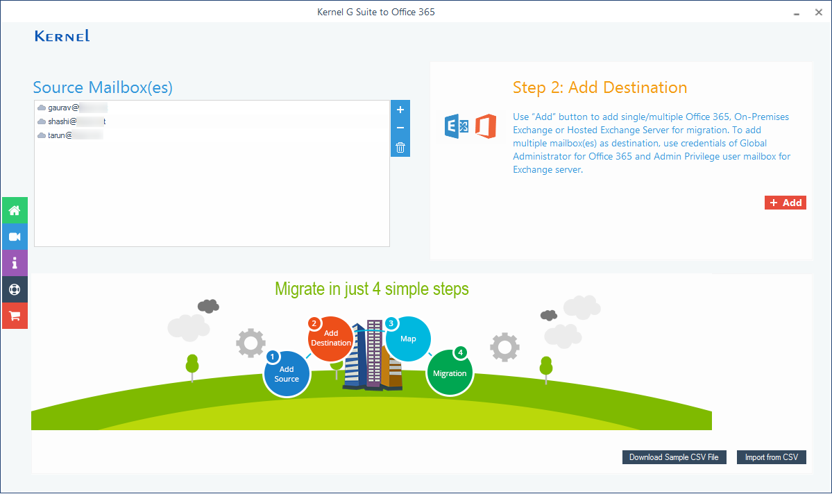 Click on Add button in Add destination section