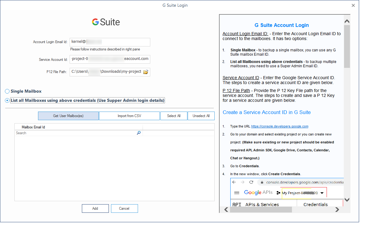 Click on Get User Mailbox(es)